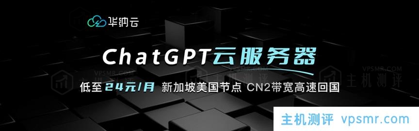 华纳云：ChatGPT云服务器低至24元/月，CN2带宽高速回国，美国/新加坡节点可选