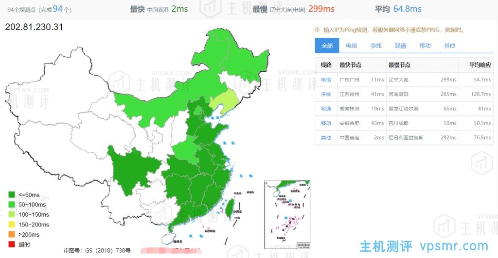 NETfront香港VPS怎么样？香港原生IP VPS，电信联通移动三网直连，低延迟64.8ms，解锁港区全部流媒体