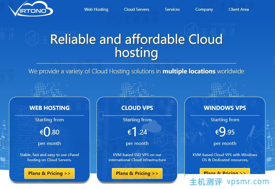 Virtono圣何塞VPS七五折优惠，免费双倍内存，1核512MB内存1Gbps带宽1TB流量月付2.21欧元