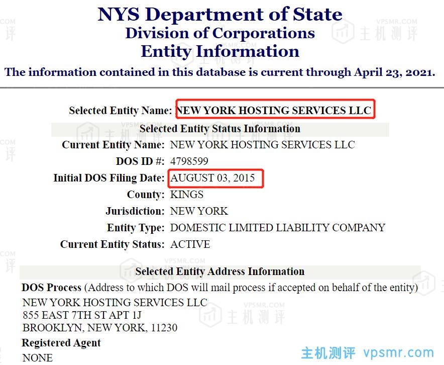 NEW YORK HOSTING SERVICES LLC公司查询信息