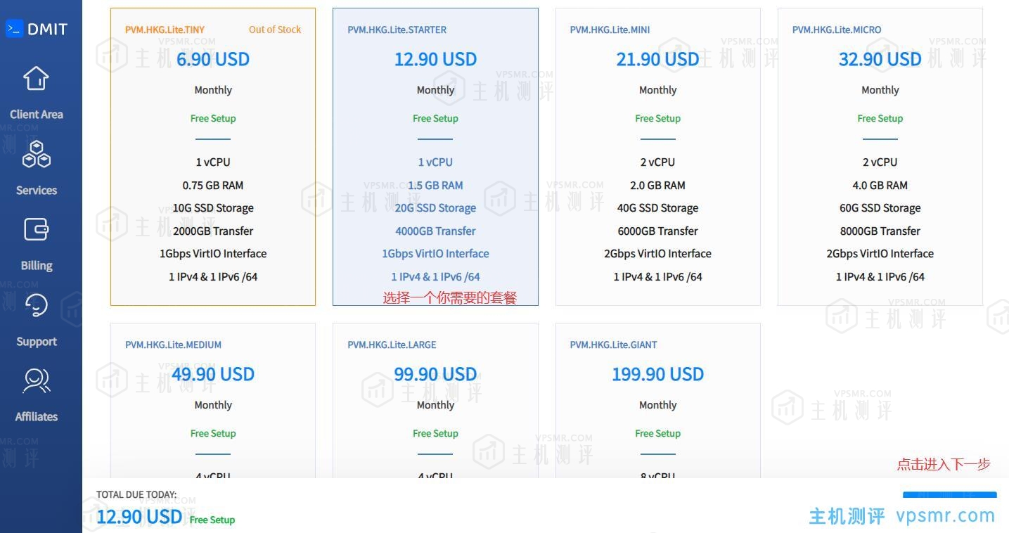 DMIT VPS购买教程 - 套餐选择