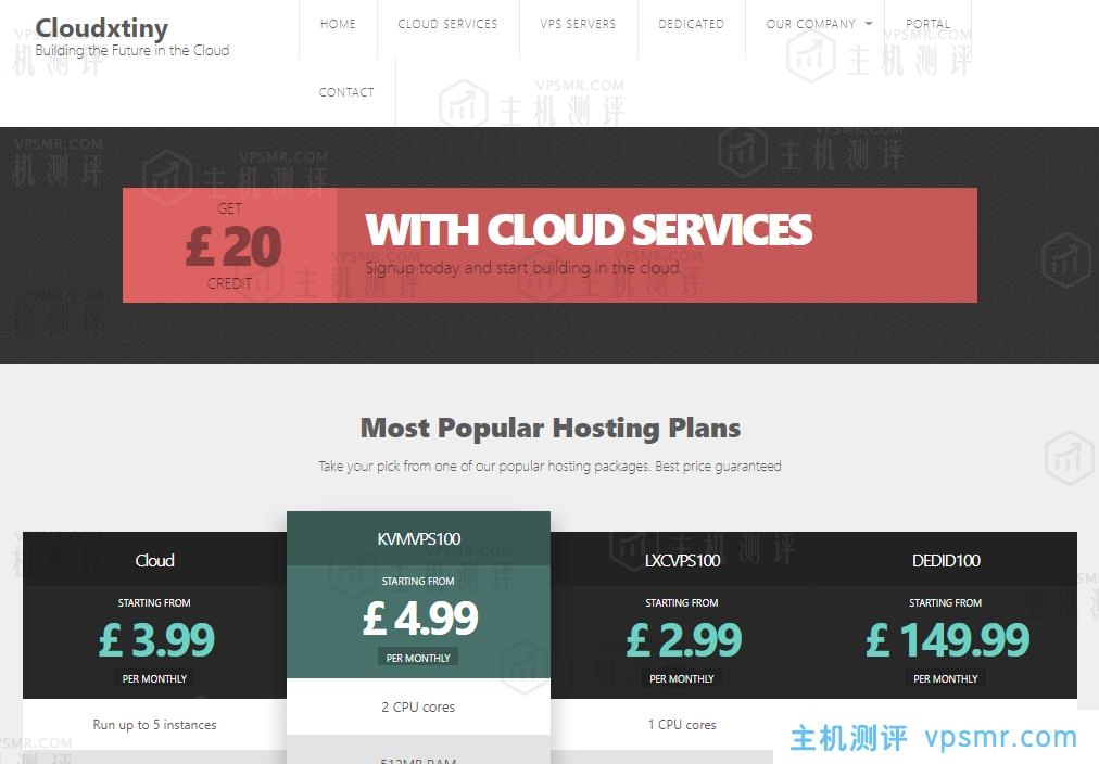 Cloudxtiny：英国便宜VPS，5折促销，2核512M内存10G SSD/ £2.5/月起