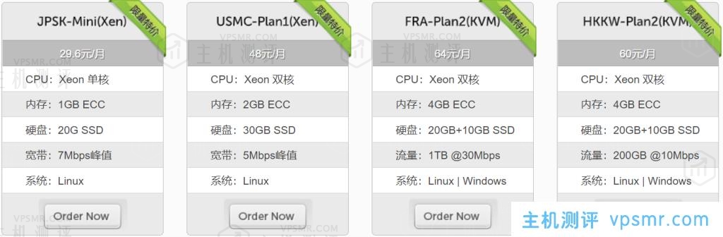 LocVPS限量特价套餐：Xeon单核CPU 1GB ECC内存20G SSD硬盘7Mbps峰值宽带Linux系统29.6美元/月